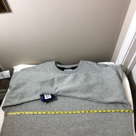 Champion Men's Powerblend Fleece Midweight Crewneck  Oxford Gray Sweatshirt 2XL - Picture 13 of 15